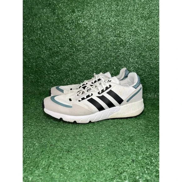 Adidas Mens Size 9.5 ZX 1K Boost White Running Shoes Walking Comfort Sneakers - Picture 4 of 9